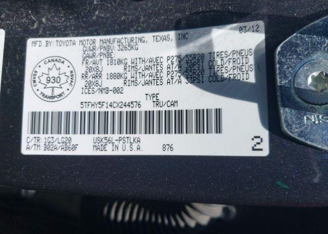 2012 TOYOTA TUNDRA CREWMAX LIMITED
