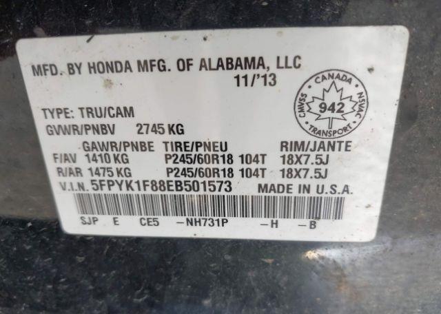 2014 HONDA Ridgeline
