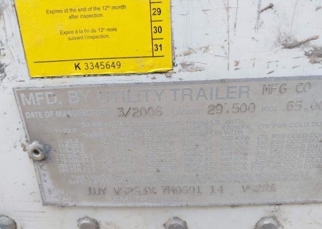 2007 UTILITY TRAILER MFG TRAILER