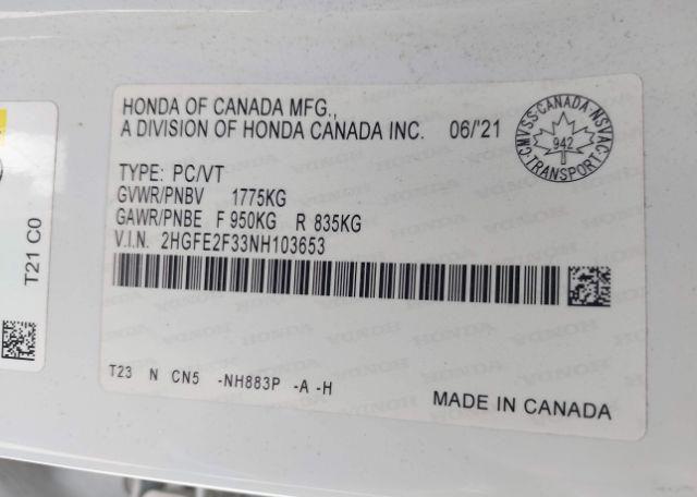 2022 HONDA CIVIC EX