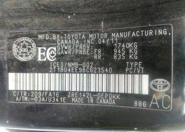 2011 TOYOTA COROLLA S