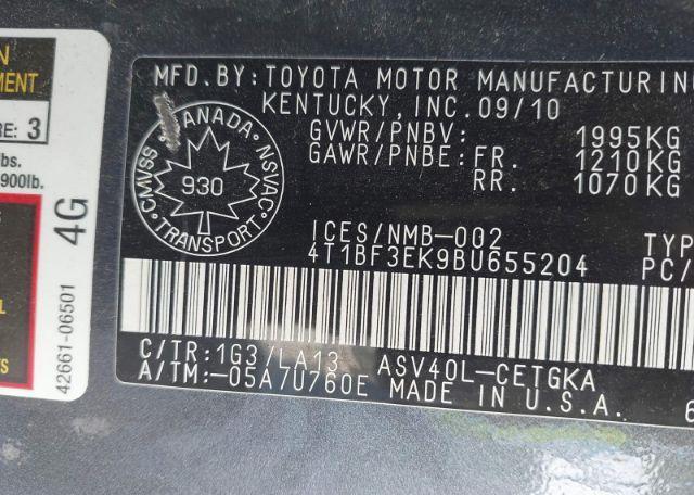 2011 TOYOTA CAMRY XLE