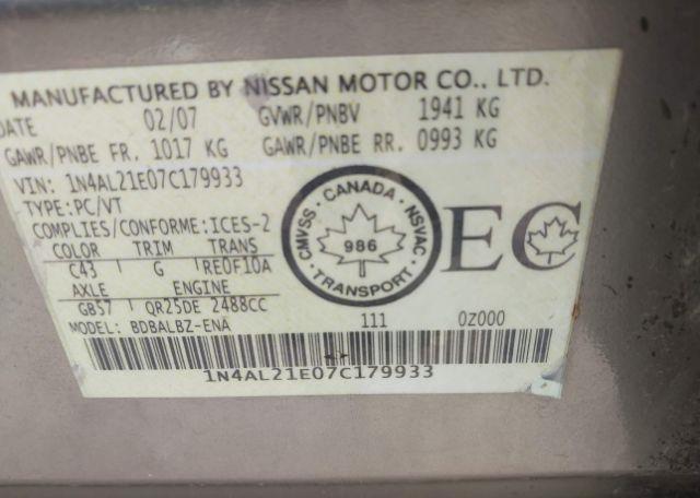 2007 NISSAN ALTIMA 2.5