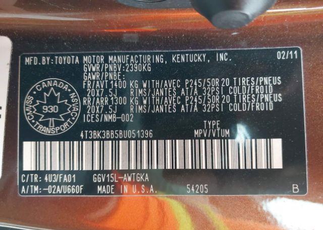 2011 TOYOTA VENZA BASE V6
