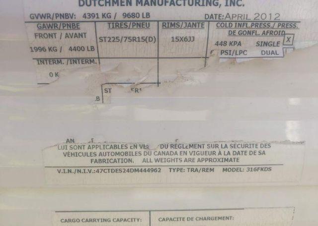 2013 DUTCHMEN MANUFACTURING