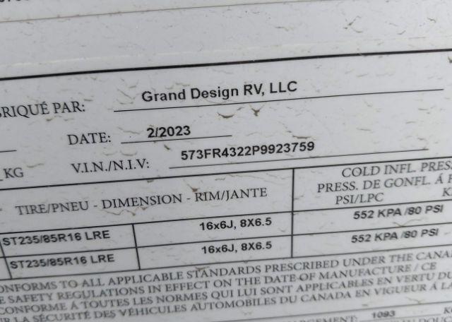 2023 GRAND DESIGN 337 RLS
