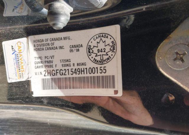 2009 HONDA CIVIC SI