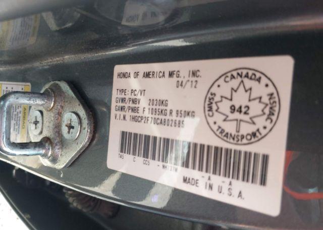 2012 HONDA ACCORD EX