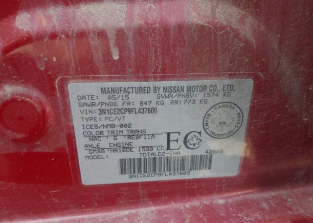 2015 NISSAN VERSA NOTE 1.6 S