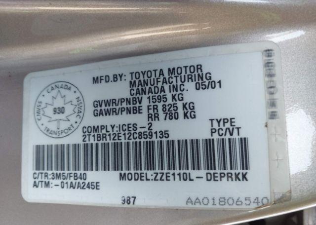 2002 TOYOTA COROLLA CE