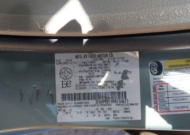 2009 FORD FUSION SEL
