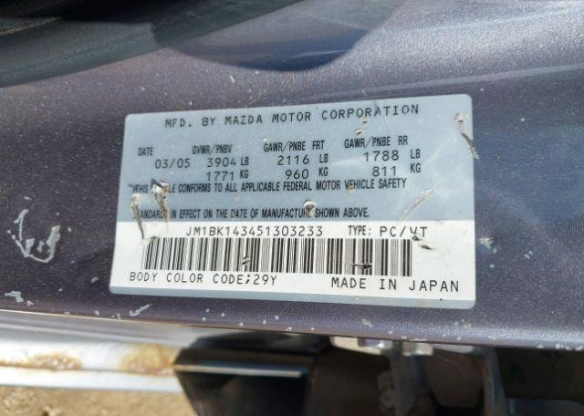 2005 MAZDA MAZDA3 GS