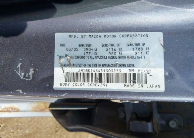 2005 MAZDA MAZDA3 GS