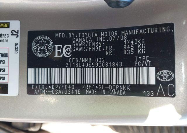 2009 TOYOTA COROLLA LE