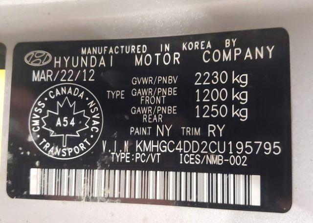 2012 HYUNDAI GENESIS 3.8 PREMIUM