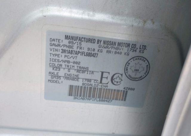 2015 NISSAN SENTRA 1.8 S