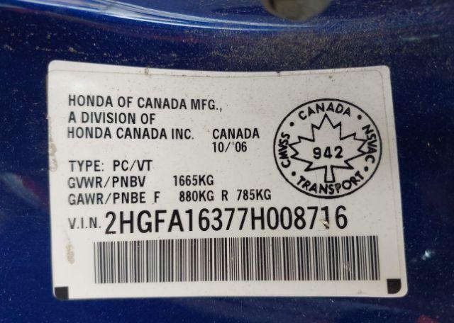 2007 HONDA CIVIC DX-G