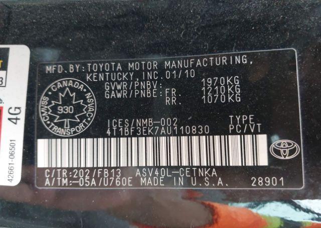 2010 TOYOTA CAMRY LE