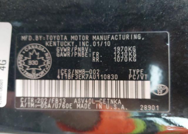 2010 TOYOTA CAMRY LE
