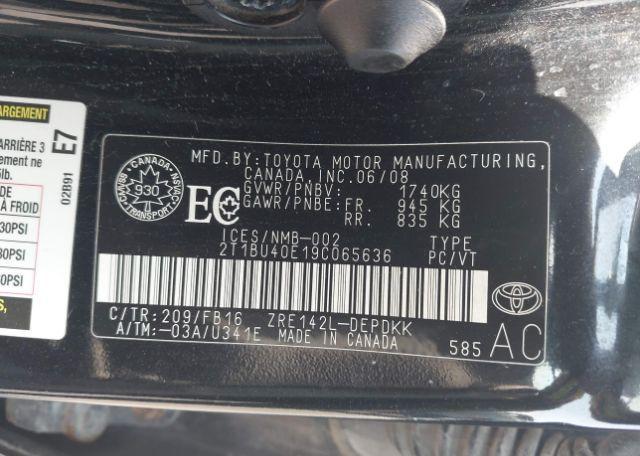 2009 TOYOTA COROLLA CE