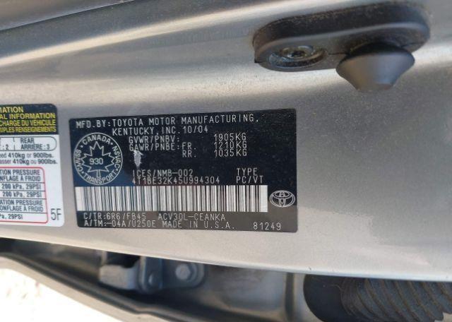 2005 TOYOTA CAMRY LE