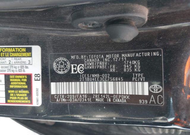 2012 TOYOTA COROLLA CE
