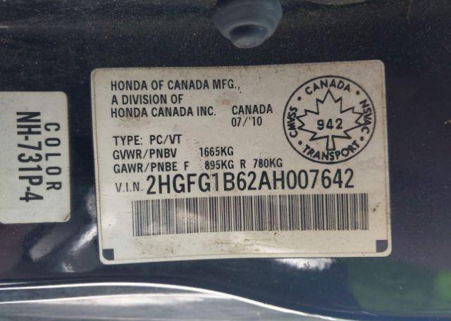 2010 HONDA CIVIC LX SR