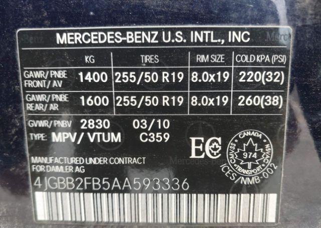 2010 MERCEDES-BENZ ML 350 BLUETEC 4MATIC