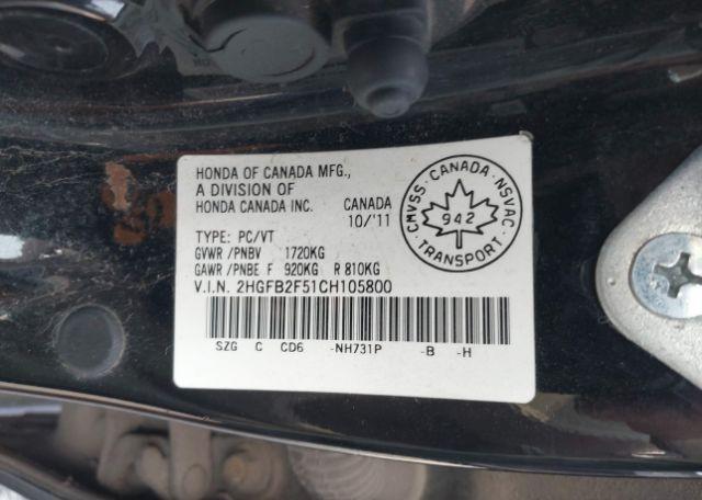 2012 HONDA CIVIC EX