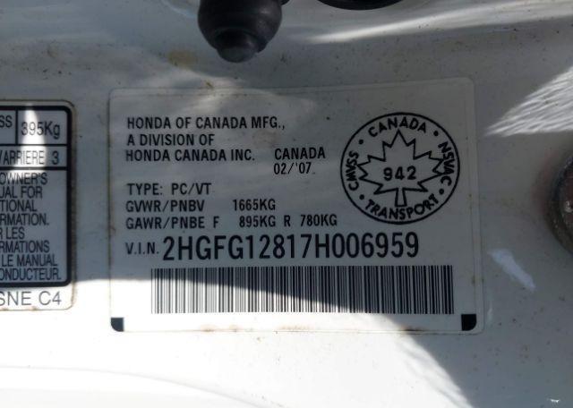 2007 HONDA CIVIC EX