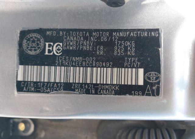 2012 TOYOTA MATRIX