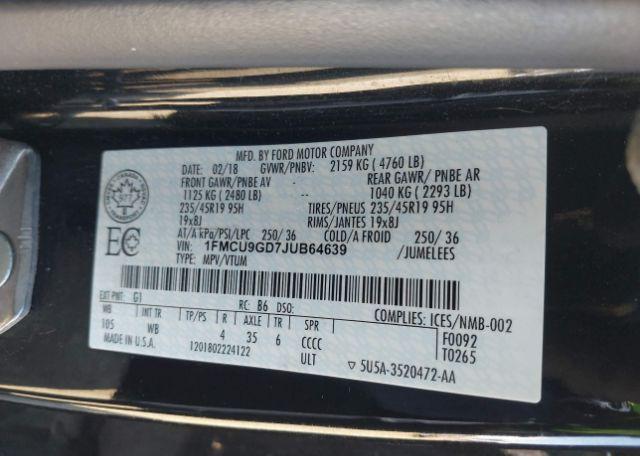 2018 FORD ESCAPE SE
