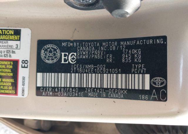 2013 TOYOTA COROLLA CE