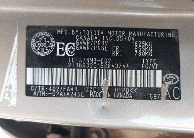 2005 TOYOTA COROLLA CE