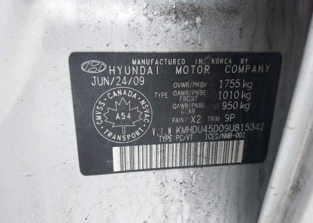 2009 HYUNDAI ELANTRA GL