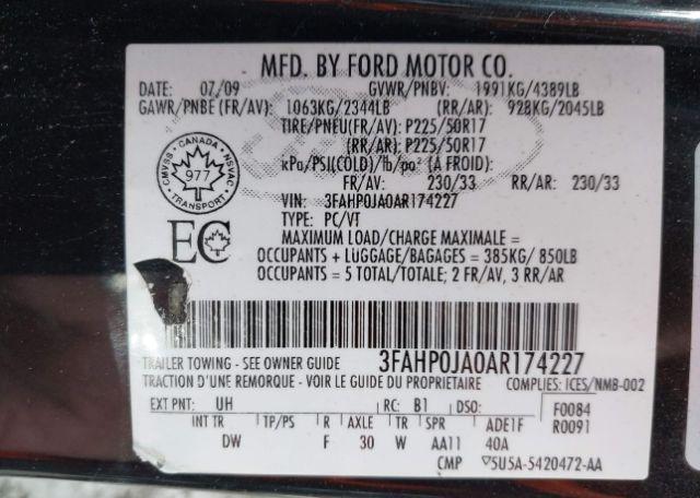 2010 FORD FUSION SEL