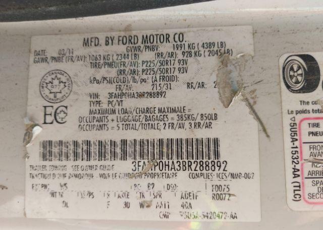 2011 FORD FUSION SE