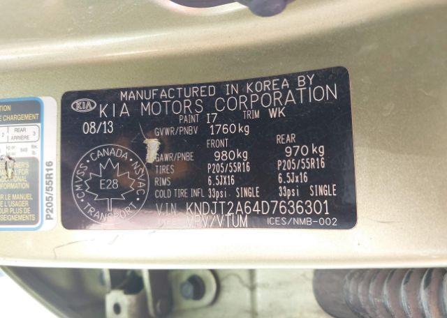 2013 KIA SOUL 2.0L 2U