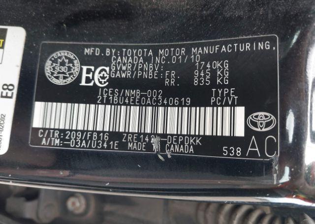 2010 TOYOTA COROLLA CE