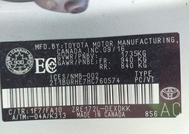 2017 TOYOTA COROLLA CE