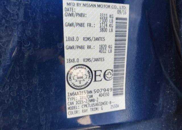 2017 NISSAN TITAN PLATINUM RESERVE