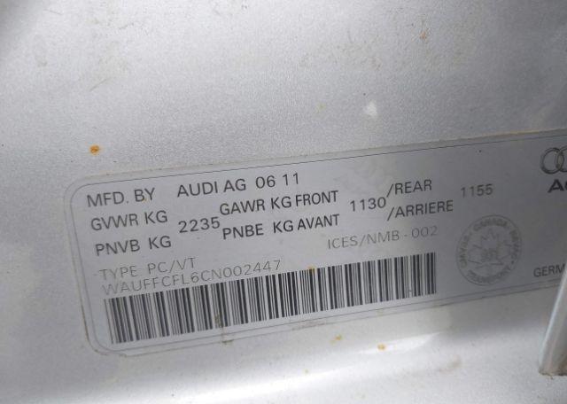 2012 AUDI A4 2.0T PREMIUM