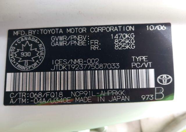 2007 TOYOTA YARIS LE