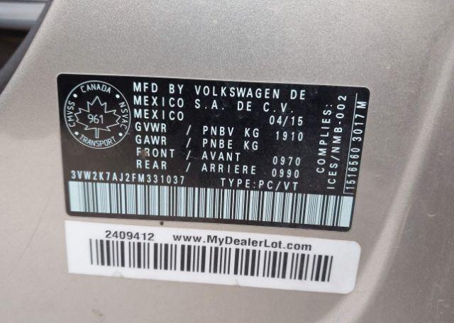 2015 VOLKSWAGEN JETTA 2.0L TRENDLINE