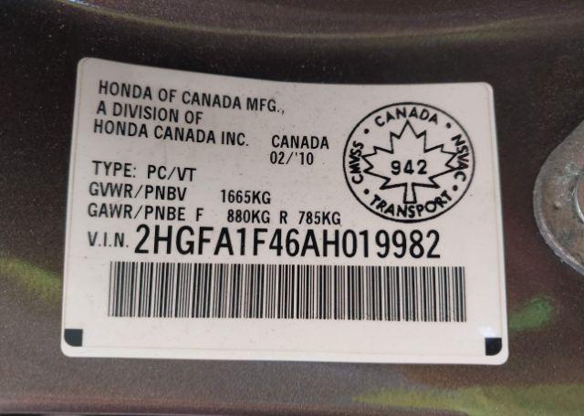 2010 HONDA CIVIC DX-G