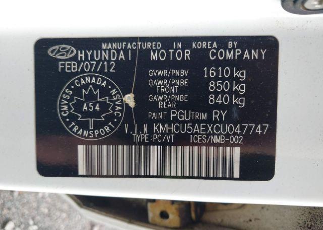 2012 HYUNDAI ACCENT GLS