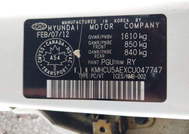 2012 HYUNDAI ACCENT GLS