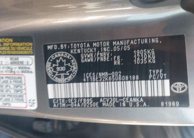 2005 TOYOTA CAMRY LE