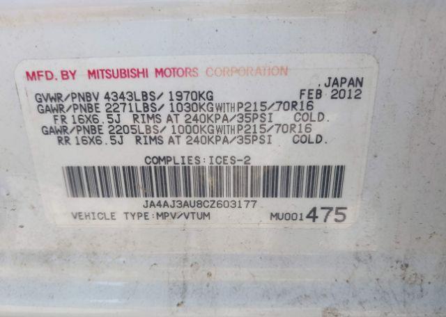 2012 MITSUBISHI RVR SE
