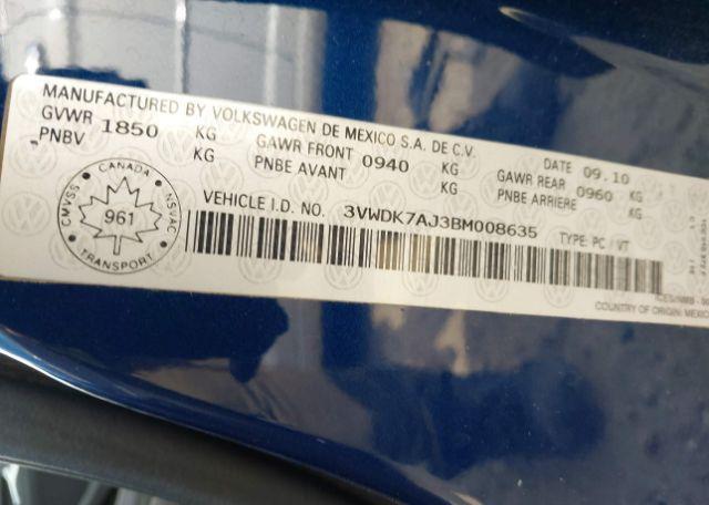 2011 VOLKSWAGEN JETTA 2.0L COMFORTLINE